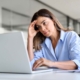 person stressed at computer