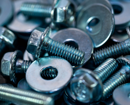 Fasteners and washer in pile