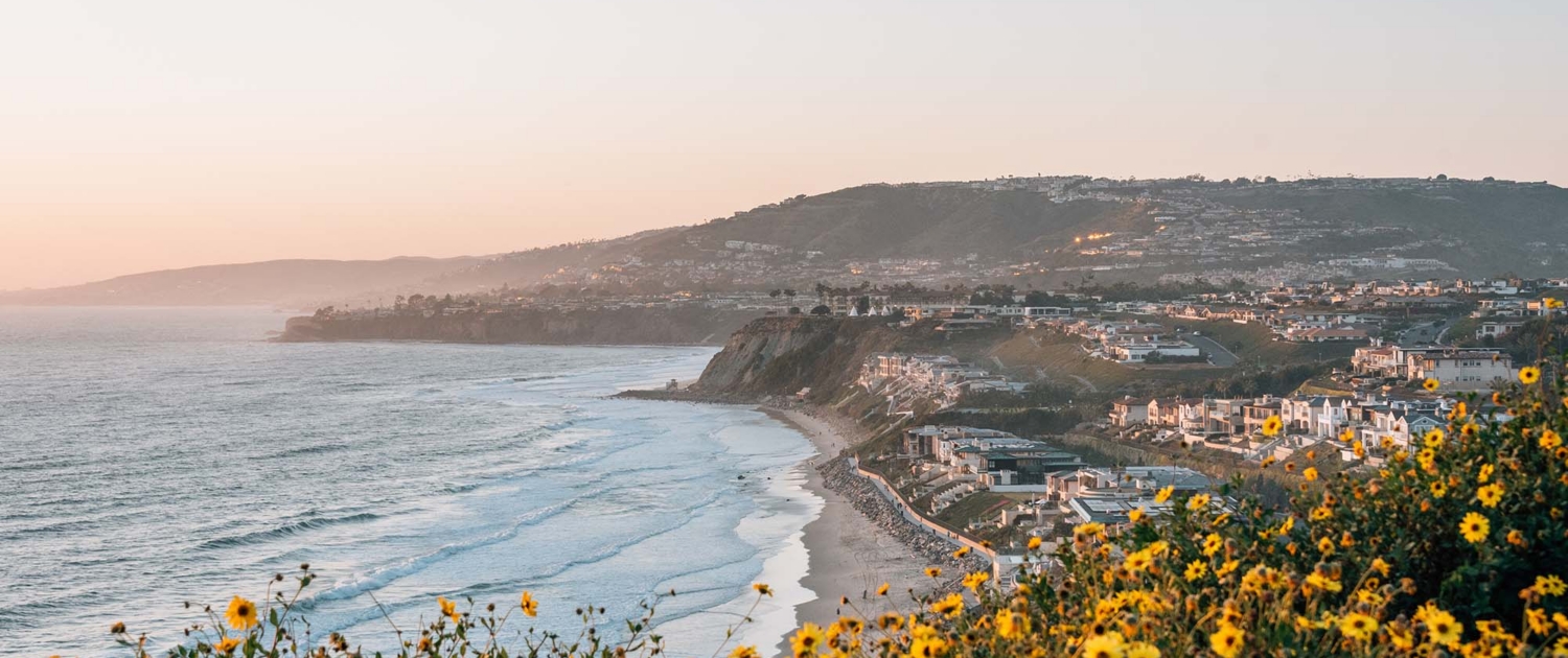 Side view of the coast in California